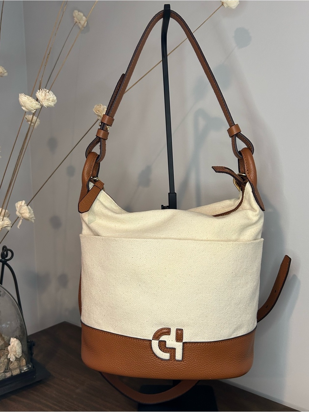 Cole Haan Essential Soft Bucket Bag British Tan Crossbody Shoulder Bag NWOT